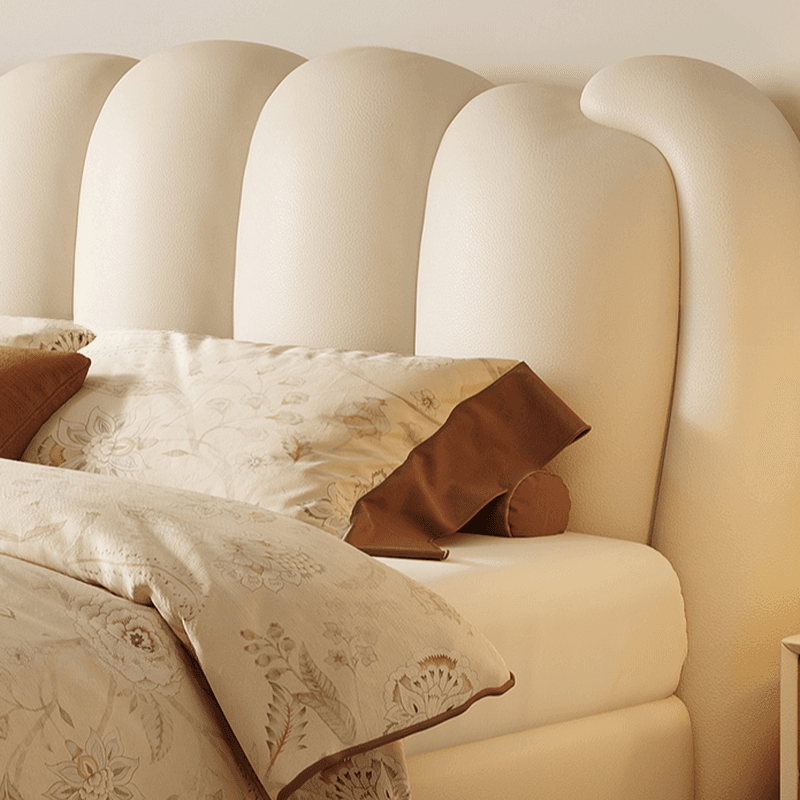 Solid Color Storage Included Panel Bed with 3 Storage Boxes, Panel Headboard, and Sponge Upholstery for Bedroom - image 4