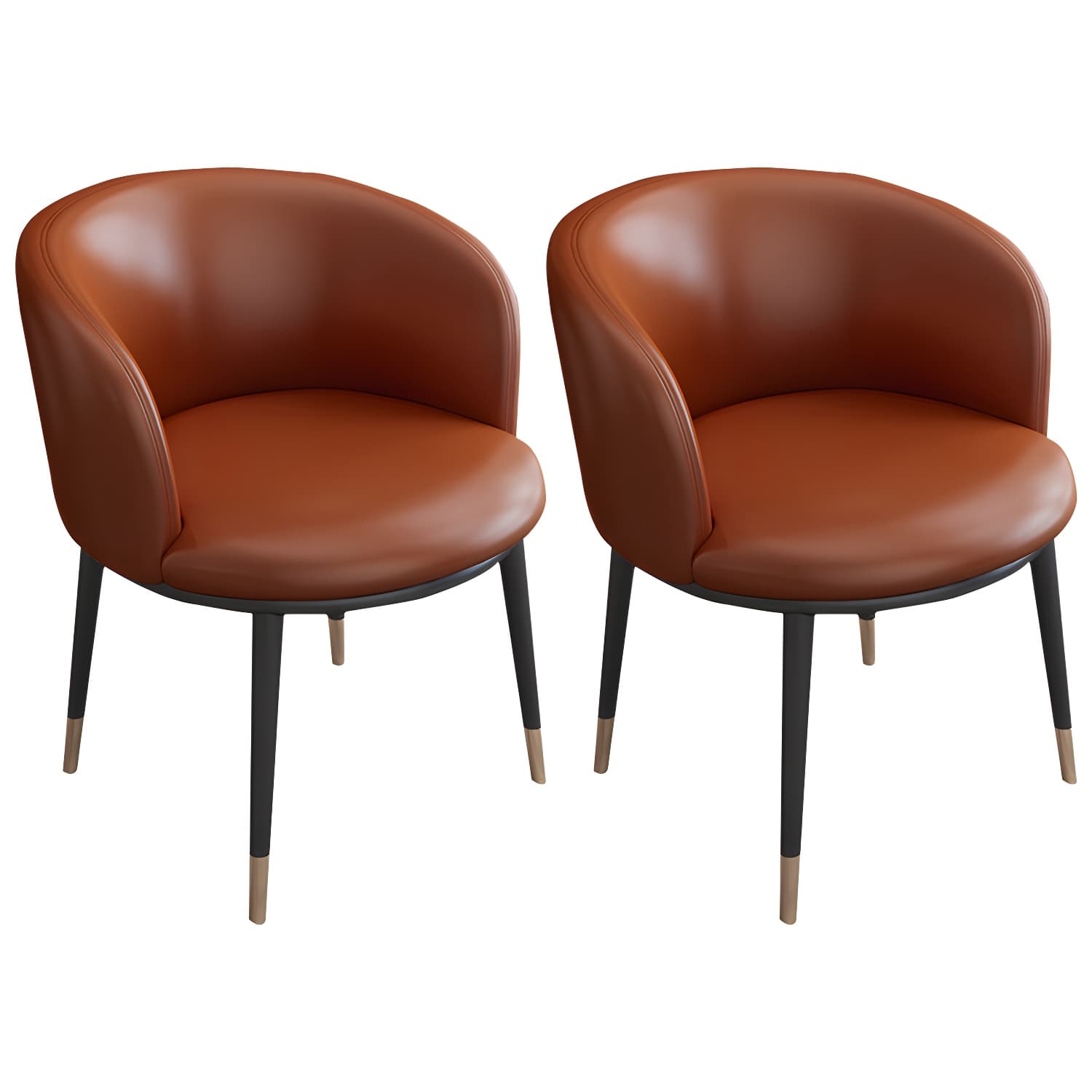 Faux Leather Contemporary Dining Chair with 4 Legs Matte Finish Solid Back Chair - image 13