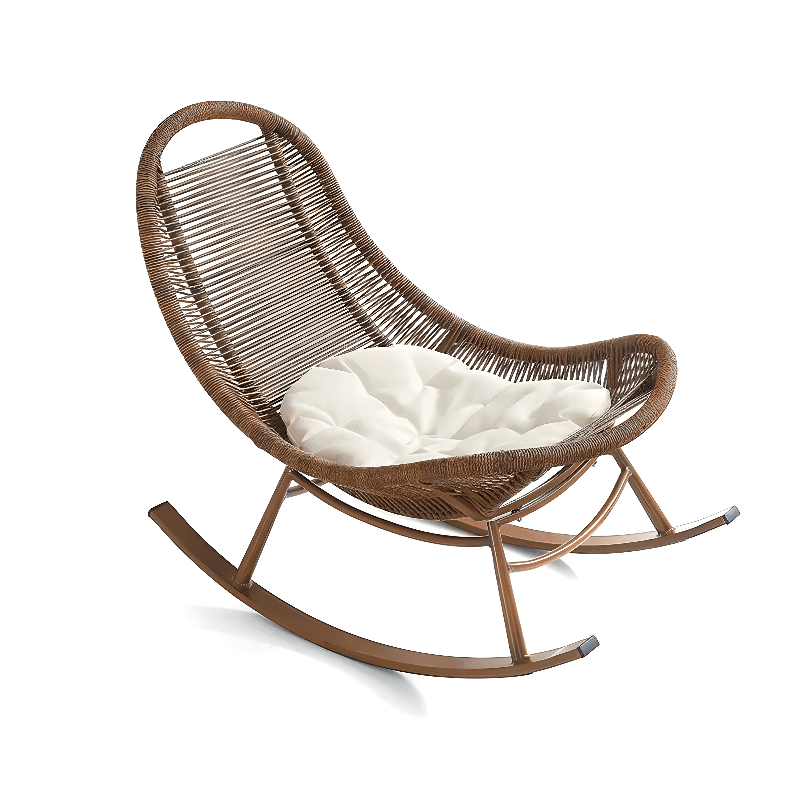 Cocoa Craftsman Wicker Front Porch Rocking Chairs with Separable Pillowcase - image 8