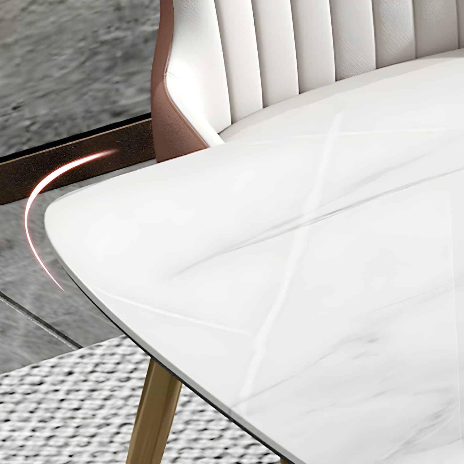 Glam 1/4/5/7 Pieces Rectangle Dinette Set with Sintered Stone Scalable Dining Table Set - image 5