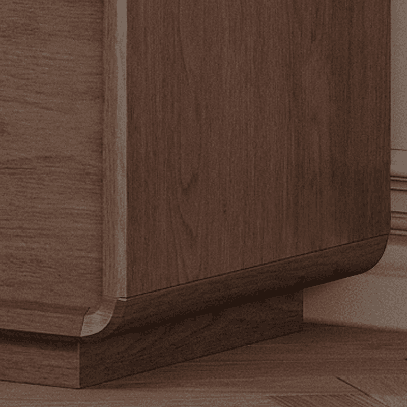 Midnight Black/Auburn Modern Wooden TV Stand with 3 Drawers/4-Drawer - image 6