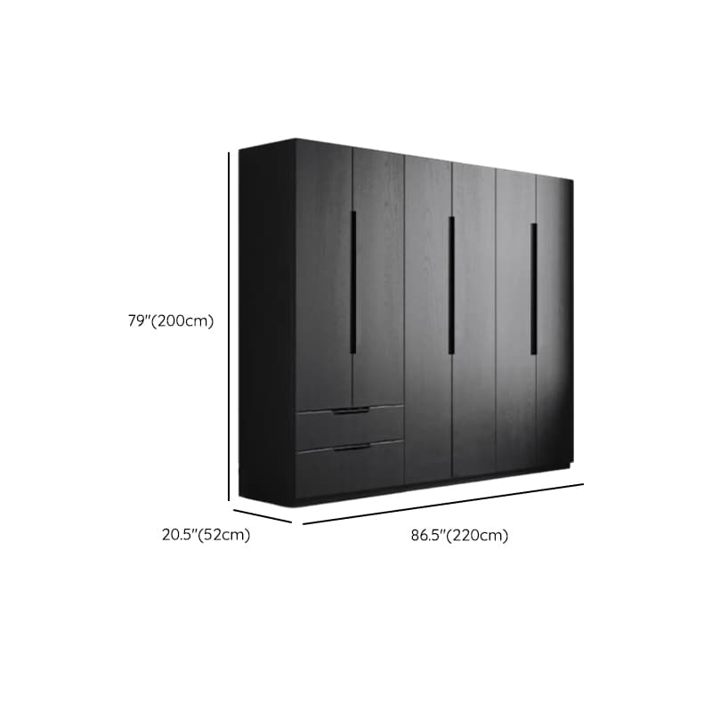 Ink Trendy Timber Wardrobe Armoire with Soft Close Drawer and Door, Interior Shelves, Clothing Rod - image 18