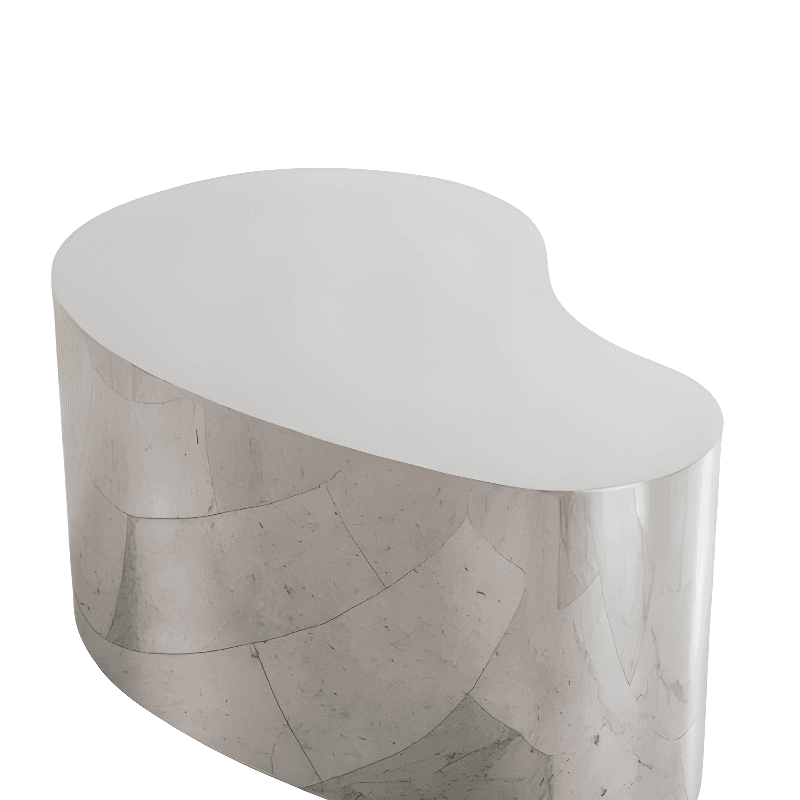 Silver/Polished Brass Alloy Irregular/Rounded Accent Table - image 3