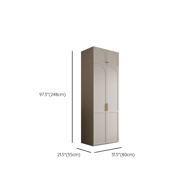 Chalk Minimalist Laminate Cabinet Armoire with 3-Drawer, Interior Shelves, and Clothing Rod - image 12
