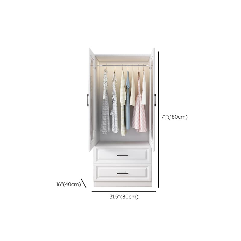 White Modish Timber Wardrobe with Soft Close Door, Interior Shelves, and Hanging Rod - image 19