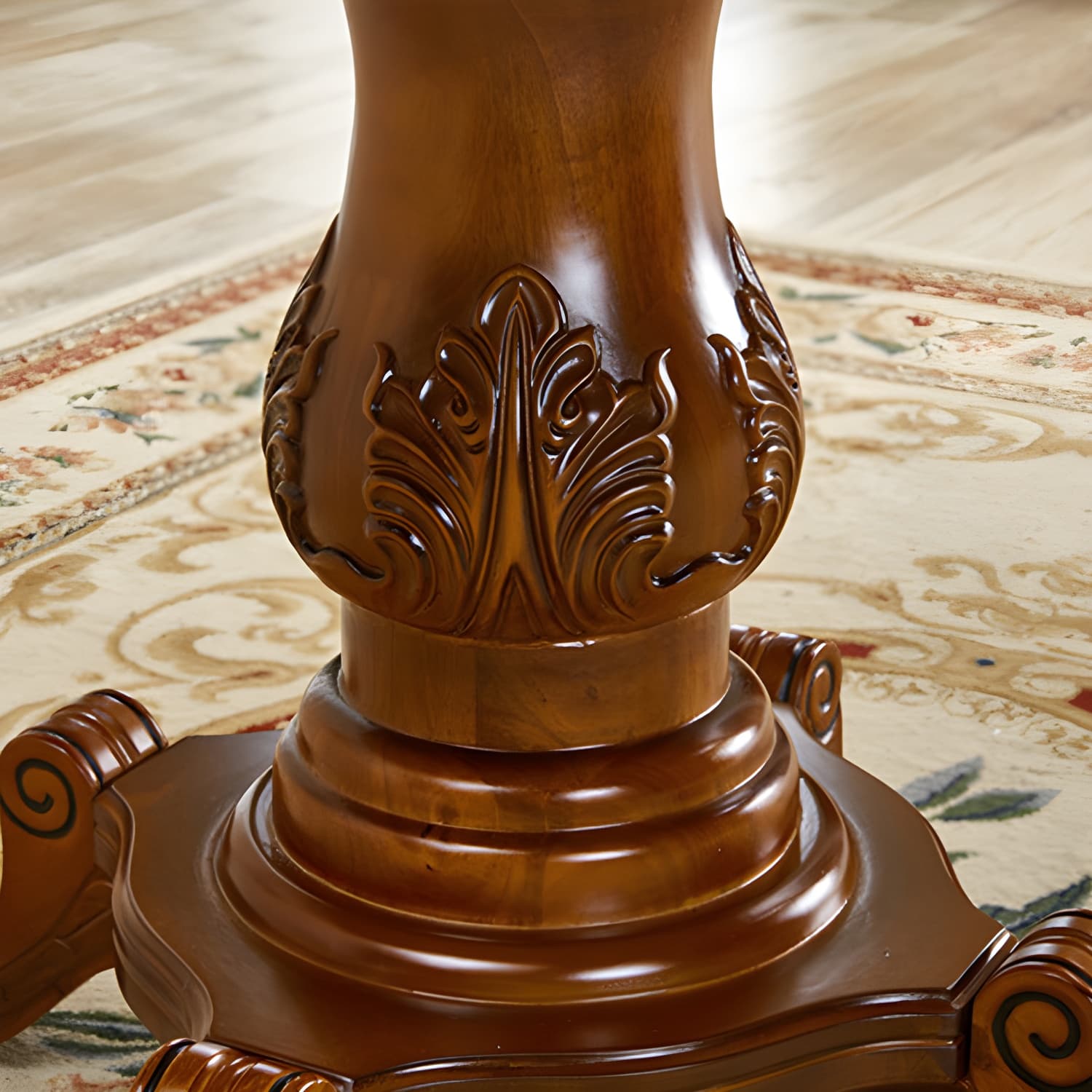 Round 4 Legs Victorian Style Dining Table Sintered Stone Fixed Table for Kitchen - image 8