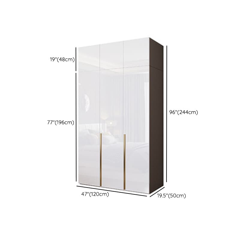 Simple Freestanding Cream Manufactured Wood Cabinet Armoire with Interior Shelves, Clothing Rod & Soft Close Drawer - image 18