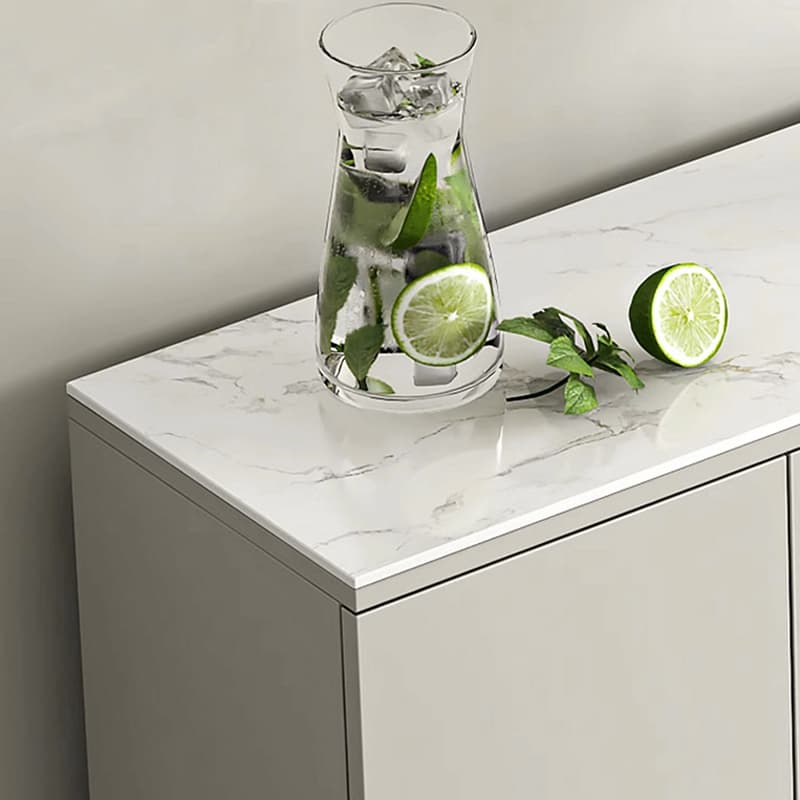 Contemporary Living Room Stone Top Sideboard with Doors and Drawers - image 6