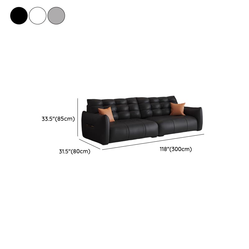 Tear Resistant Standard Sofa with Pu/Flannel Upholstery in Black/White/Light Green - image 16