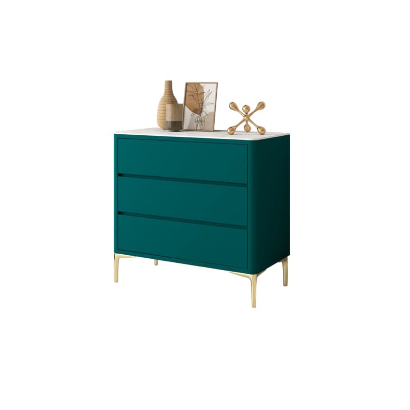 Glam Style Solid Wood Storage Chest with Stone Top and Soft-Close Drawers - image 13