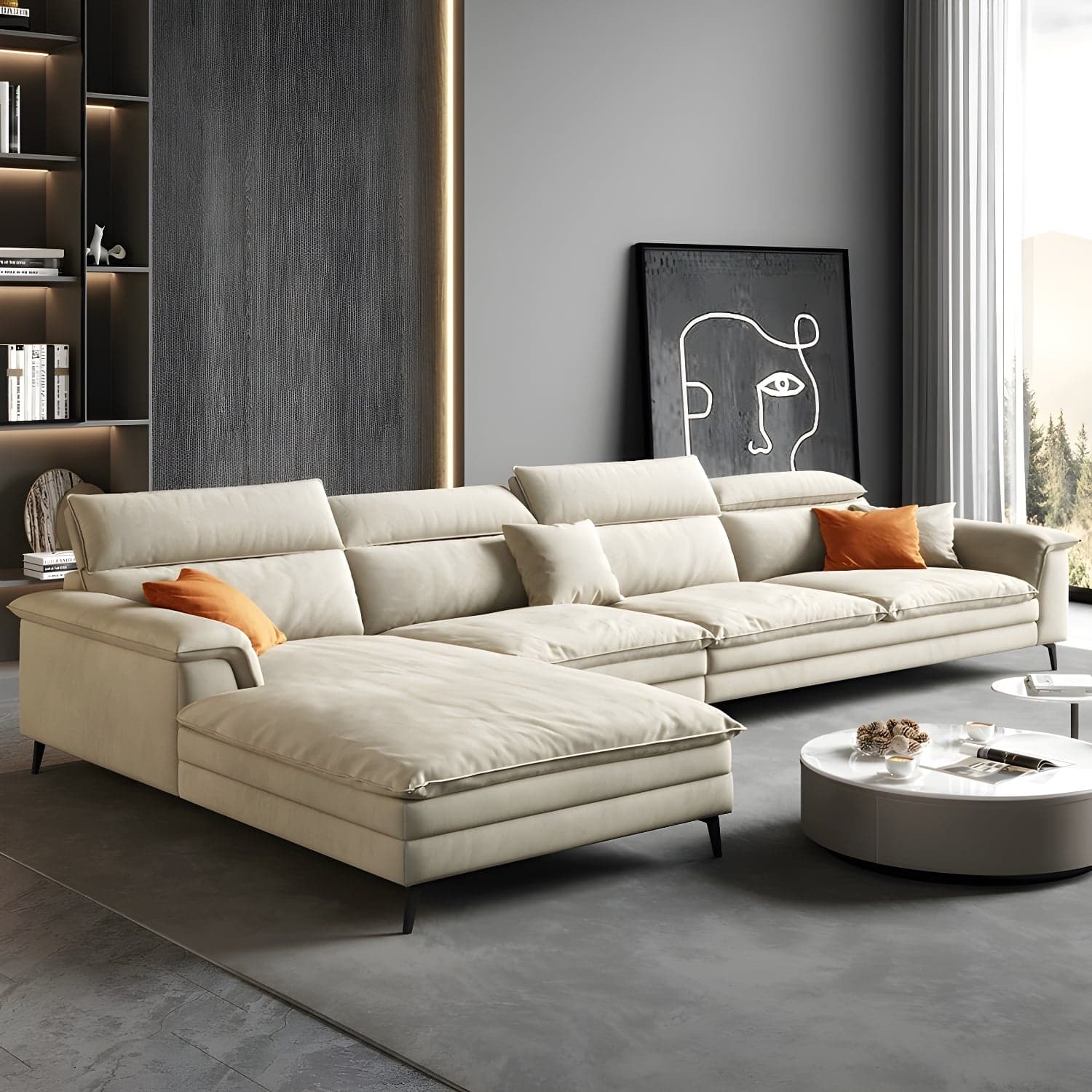 Tech Flannel Upholstered Modular Sectional Sofa in Assorted Colors - image 3