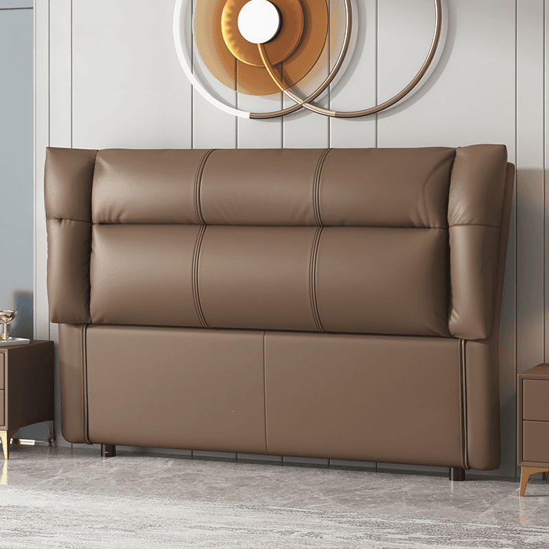 Simplistic Style Panel Headboard in Lumber with No Distressing, Rectangular Shape for King/Queen/Full XL Bed, Cotton Upholstery Fill, Standard Height - image 3