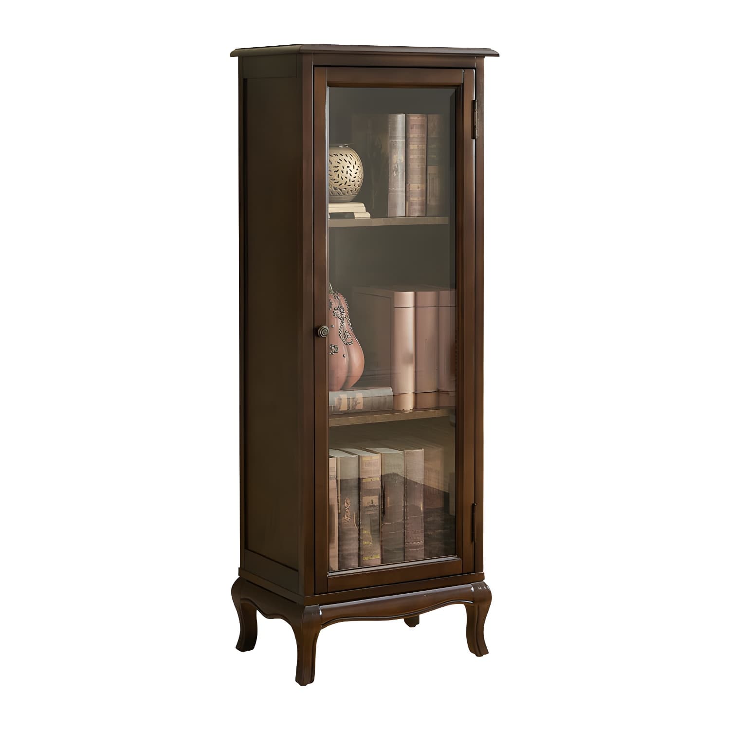 Mid-century Modern 51.18" Tall Glass Paned Accent Cabinet, Wooden Rectangle Cabinet - image 6