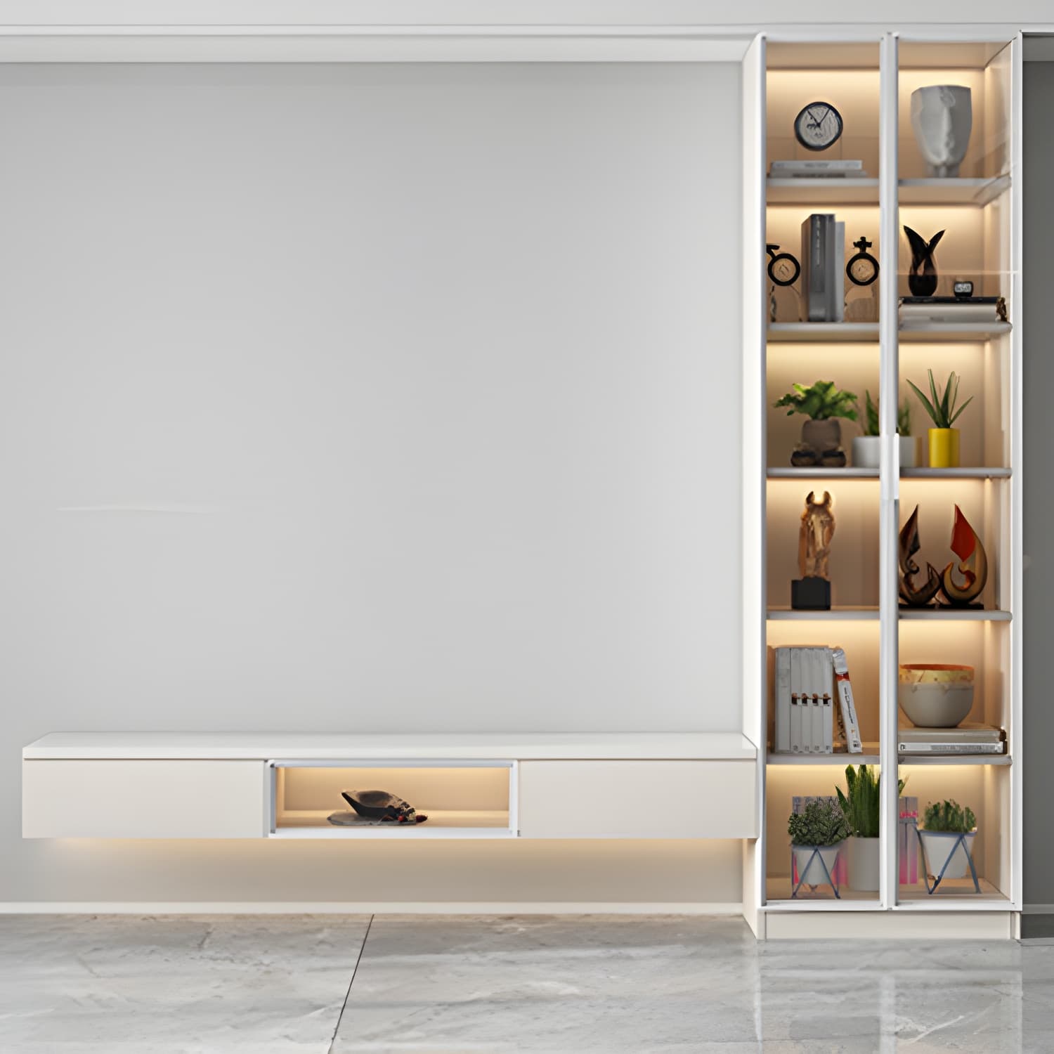 Contemporary with Drawers Stone with Cabinet Solid Wood with Shelves TV Console - image 3