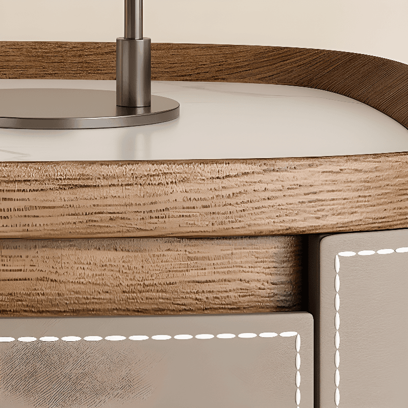 Modern Simple Style Nightstand With Drawer Storage Featuring 2 Drawers and Stone Countertop - image 14