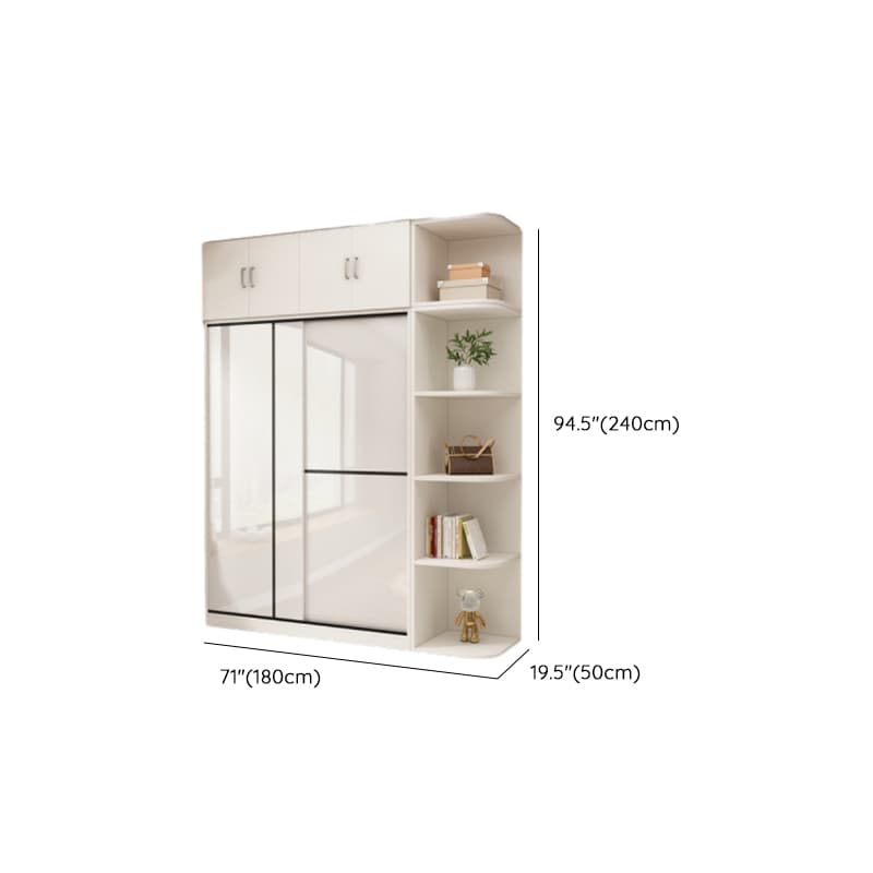 Chalk Modern Timber Self-supporting Wardrobe with Soft Close Door and Clothing Rod, Slipping Mechanism - image 34