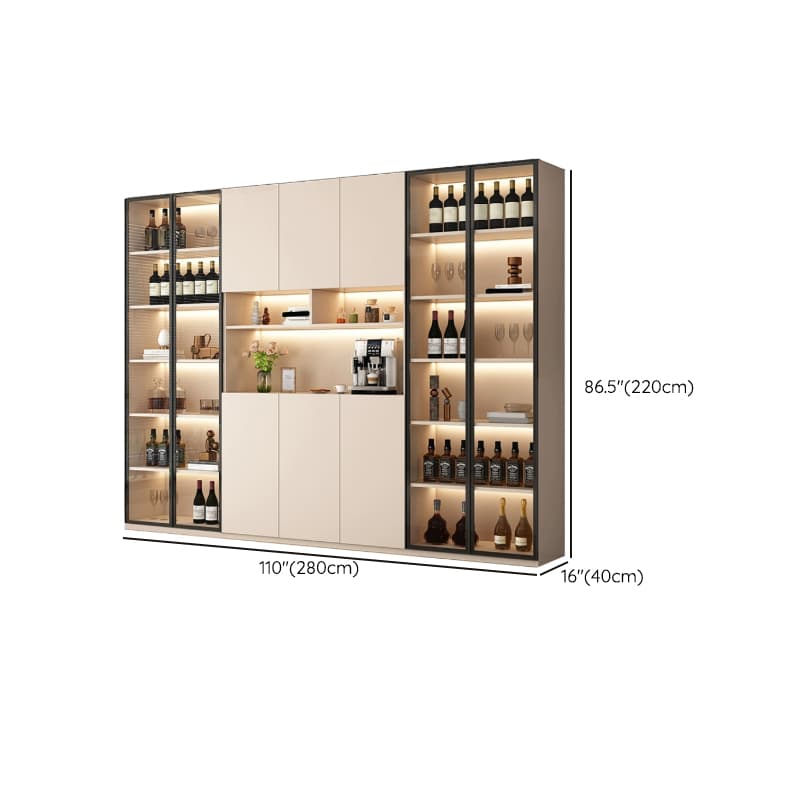 Off-White Contemporary Wood Buffet Sideboard with Cabinets and Shelves - image 28