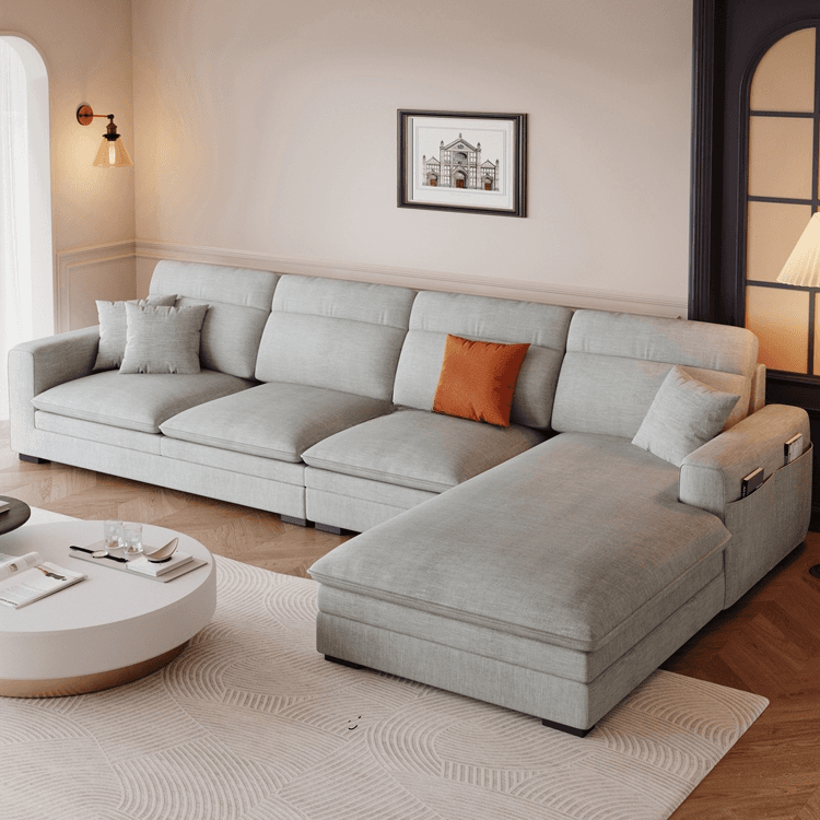 L-Shape/Straight Sofa Recliner/Sofa Couch with Concealed Support and Pine Wood Frame - image 5