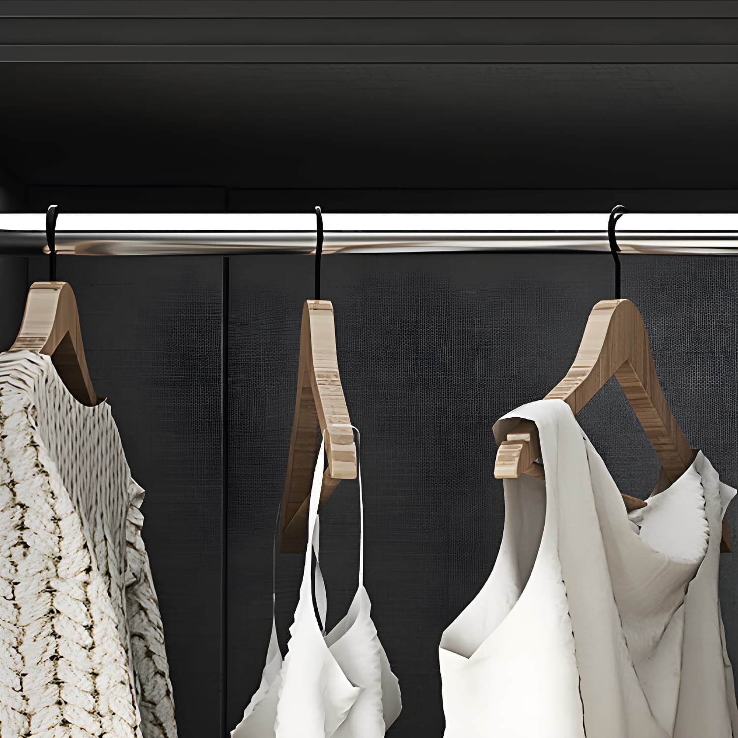 Glass and Wood Wardrobe Armoire Contemporary Wardrobe Cabinet - image 7