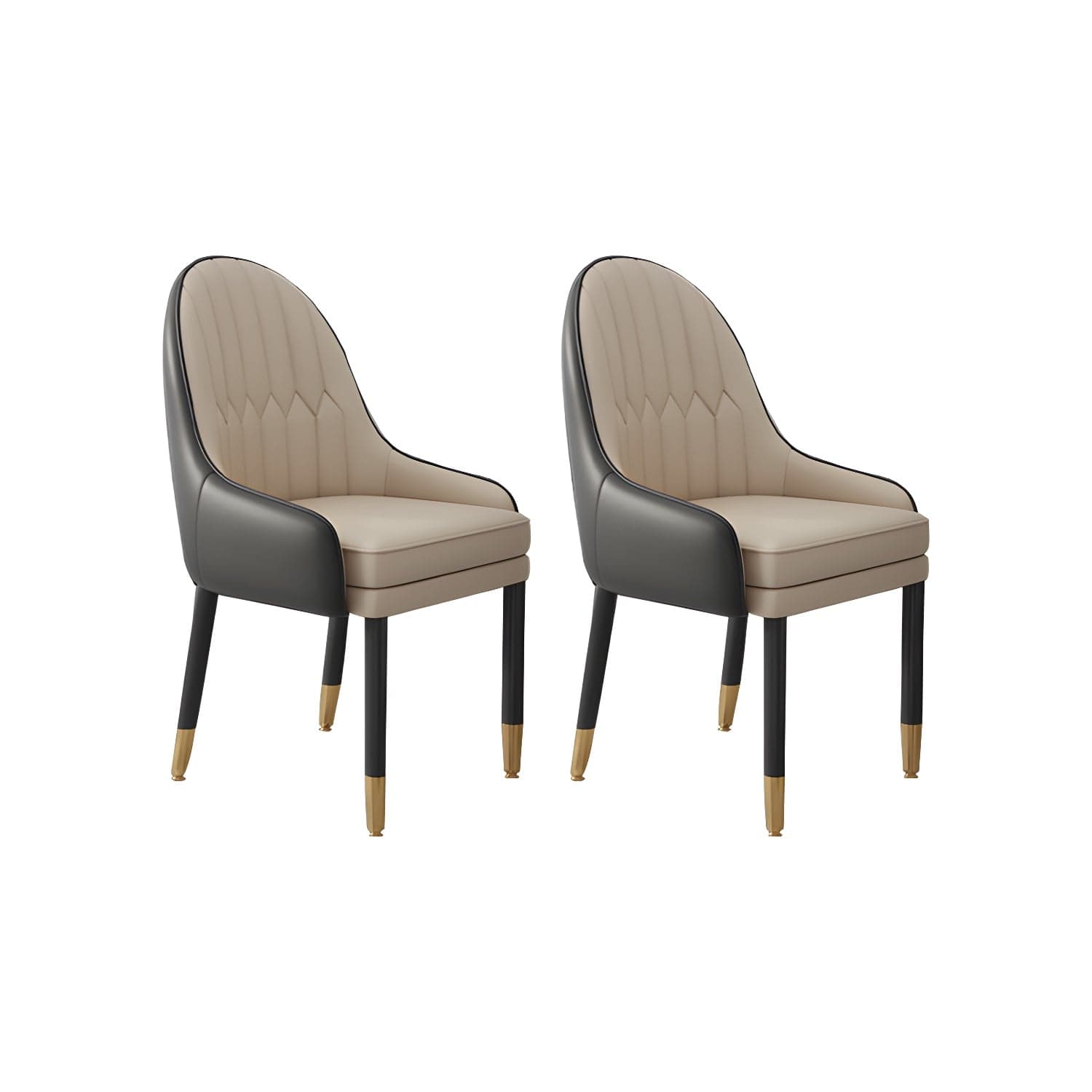 Faux Leather Dining Chairs Modern Parsons Arm Chair with Wood Legs - image 8