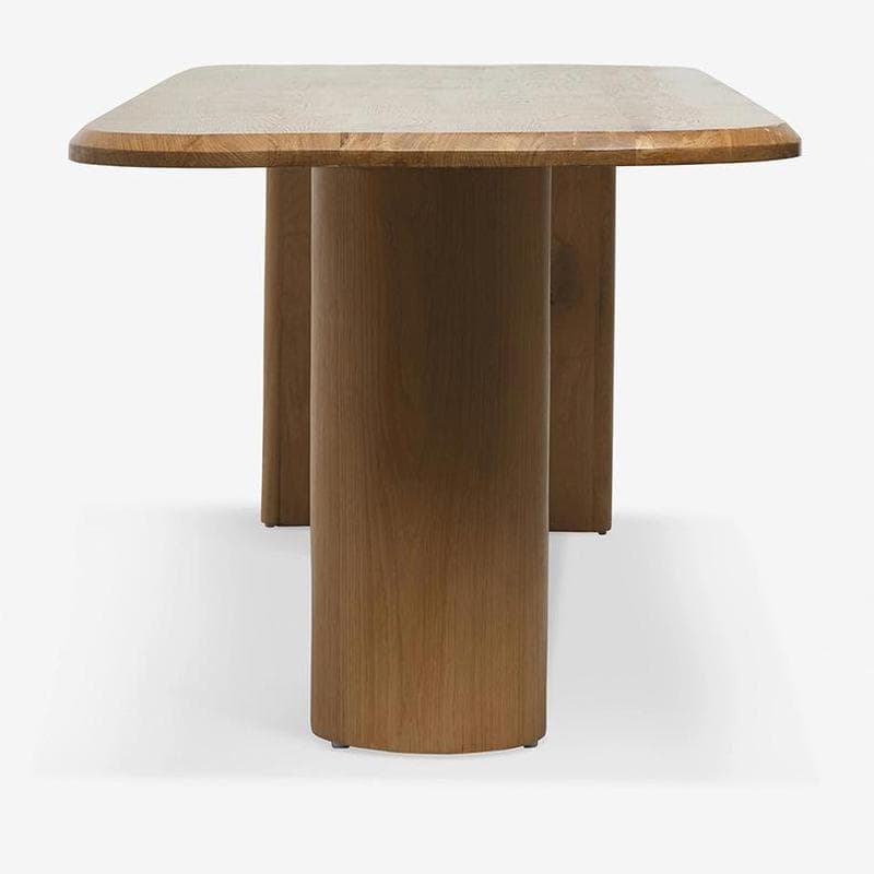 Rectangular Pine Scandinavian Dining Table with Double Pedestal Base - image 6