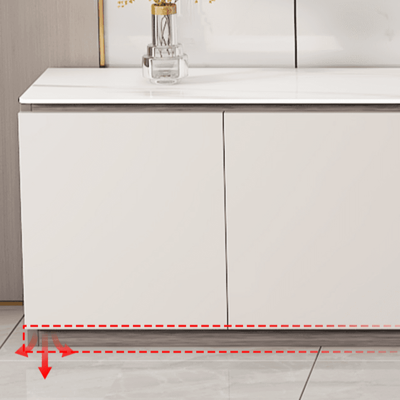 Beige Stone TV Stand with 4-Drawer, 2 Cabinets/4-Cabinet, Cable Management, Visible Storage and Light - image 5