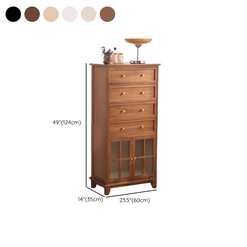 Rectangular Damp-proof Accent Cabinet with Storage Drawer, Closet, Glazed Door, Cabinet Knobs in Chalk/Brown/Wood Color - image 17