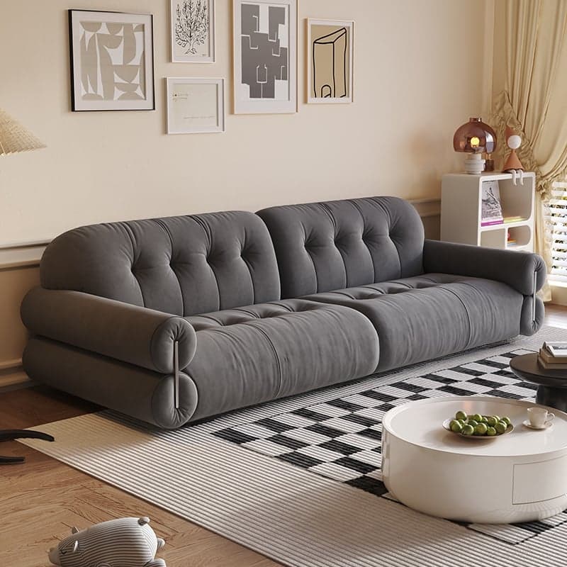 Modern Solid Color Tear Resistant Standard Sofa in Grey/Auburn/Ivory for 4-seater/Seats 5/3-seater - image 3
