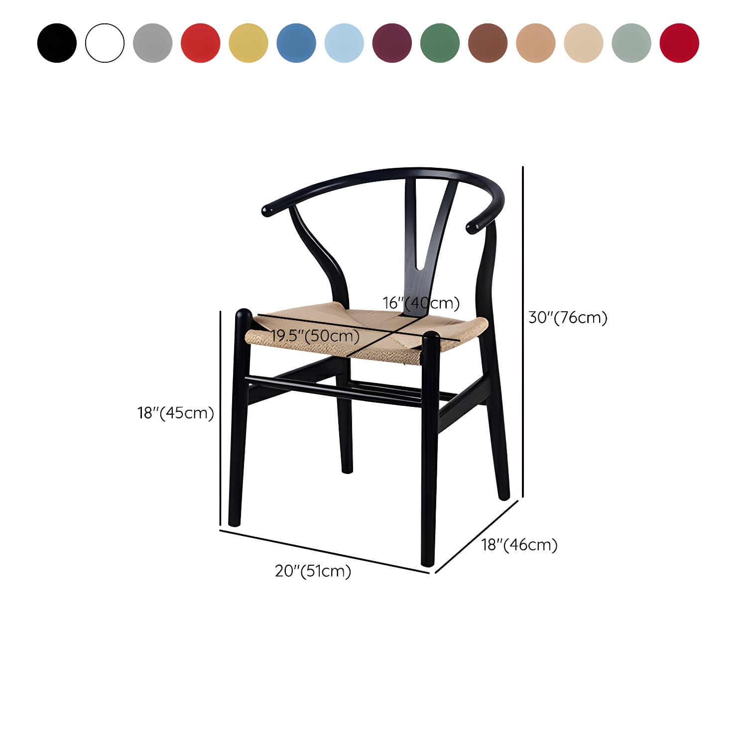 Scandinavian Wood Side Chair with Wishbone Back and Upholstered Seat for Kitchen & Dining - image 26