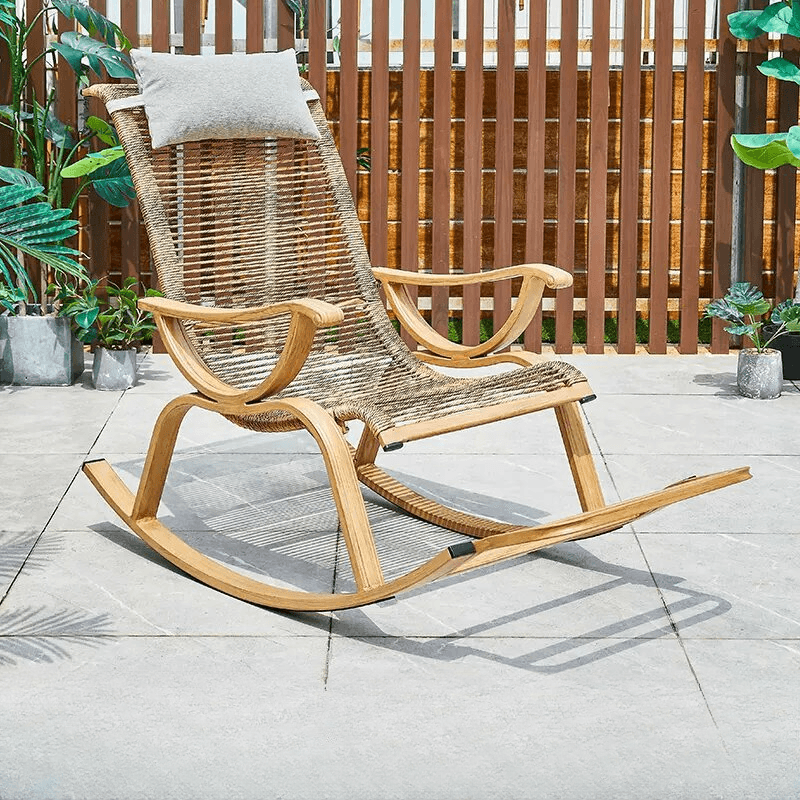 Cocoa Craftsman Wicker Front Porch Rocking Chairs with Separable Pillowcase - image 18