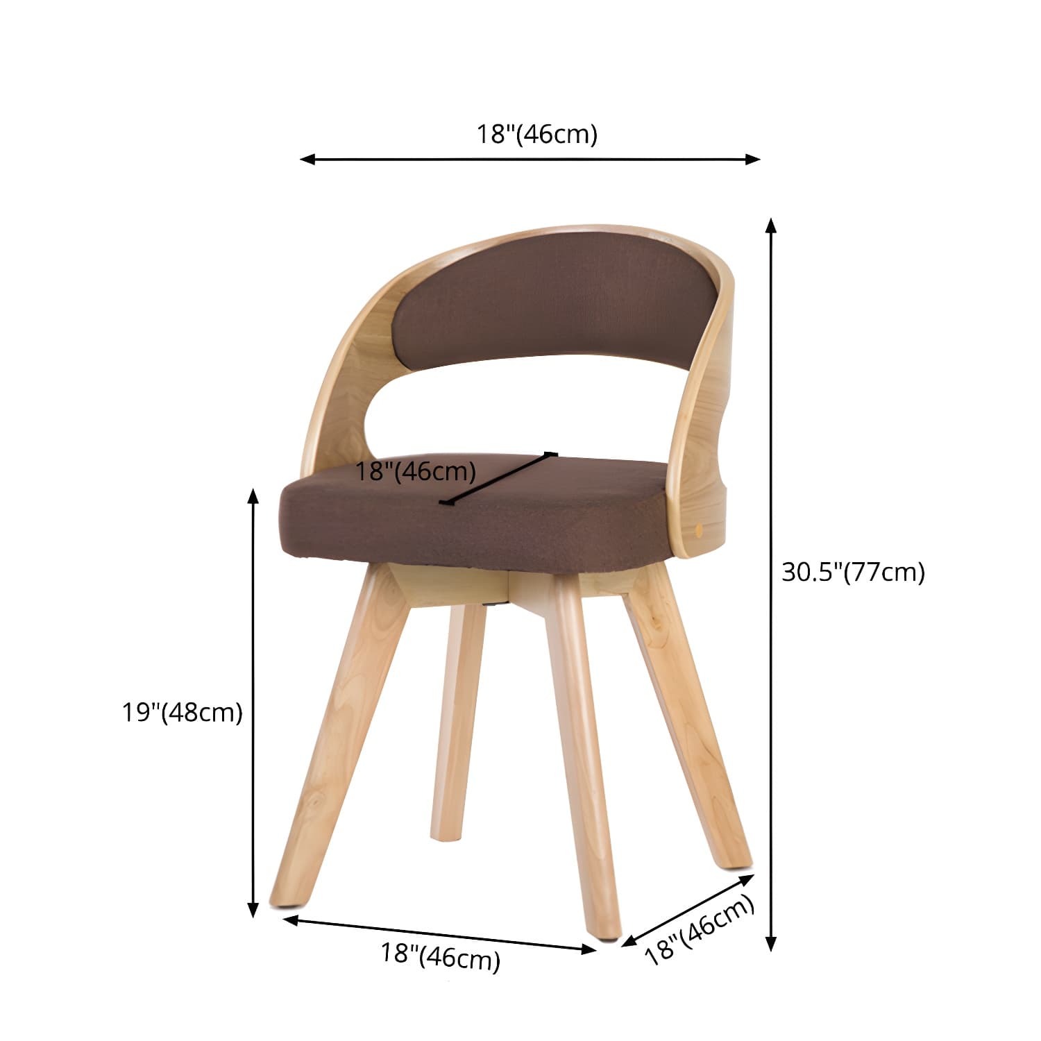 Contemporary Swivel Side Dining Room Chair Open Back Chair for Home Use - image 16