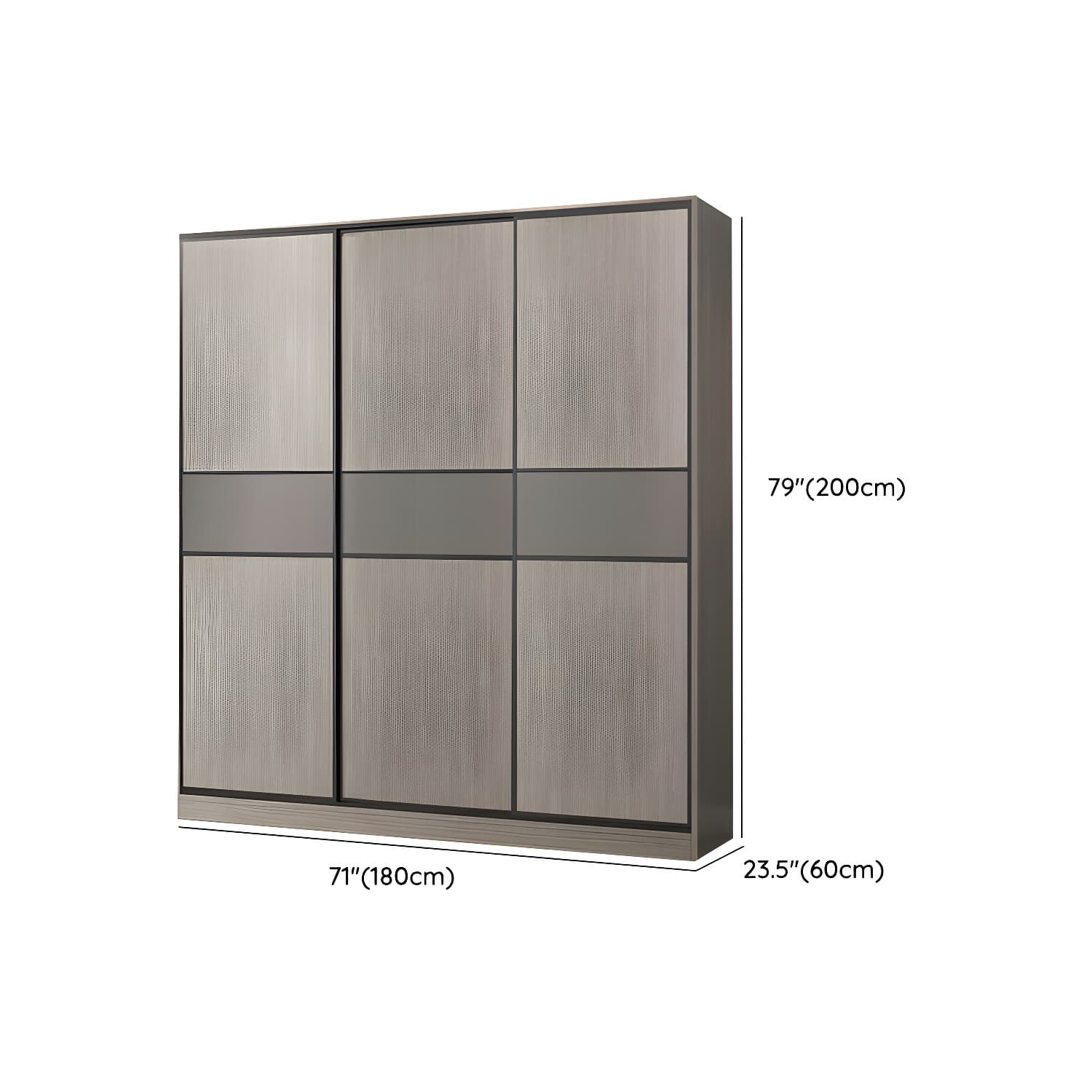 Contemporary Plate Storage Wood Wardrobe with Clothing Rod and Shelves in Light Grey - image 28