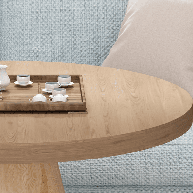 Organic Modern Style Circular Sintered Stone/Manufactured Wood Single Side Table with Plinth for Indoor Use - image 5