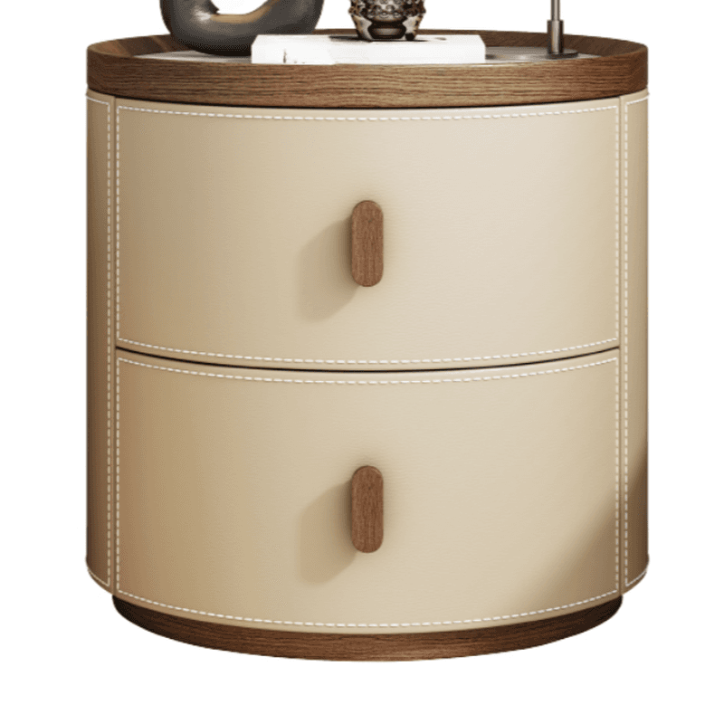 Art Deco 2 Tiers Nightstand With Drawer Storage and Stone Countertop - image 16