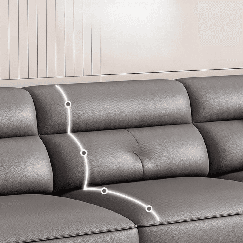 Casual Straight Scratch-repellent Sofa in Dove Grey with Horizontal Orientation, Latex Seat Fill, and Flared Arm - image 3