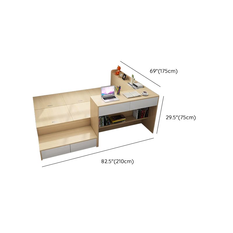 Unfinished Color Storage Panel Bed with 4 Drawers for Living Room - image 16