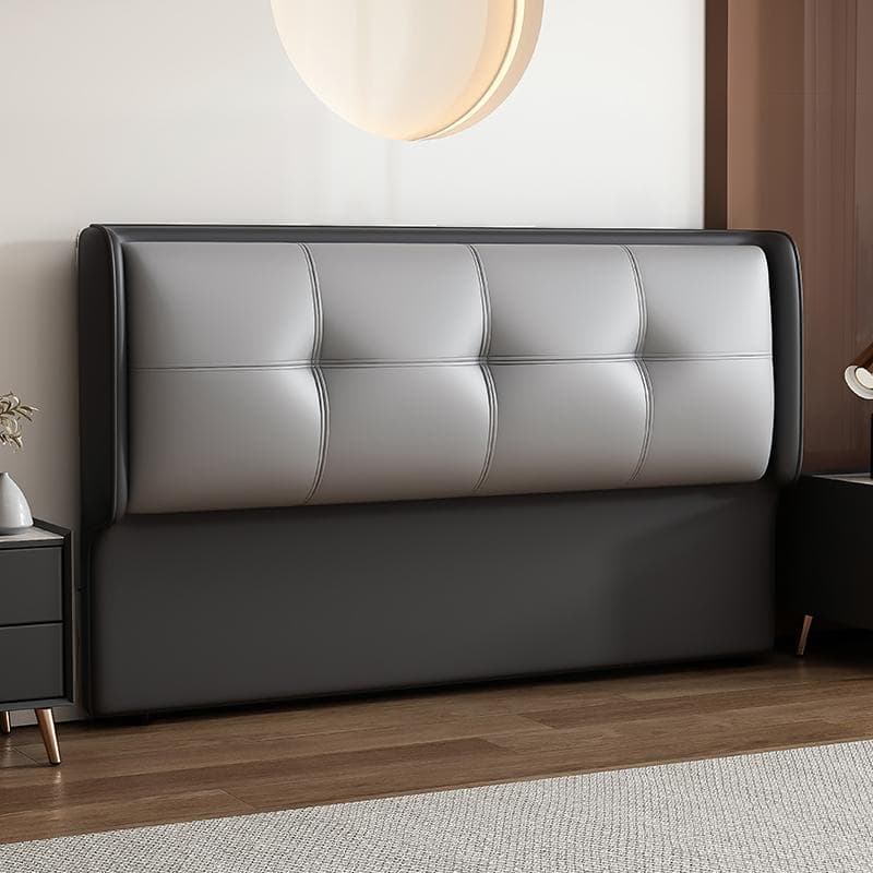Simplistic Wingback Headboard with No Distressing, Piled Tufted Rectangular Design for King/Queen/Full Bed, Featuring Sponge Upholstery and Standard Height