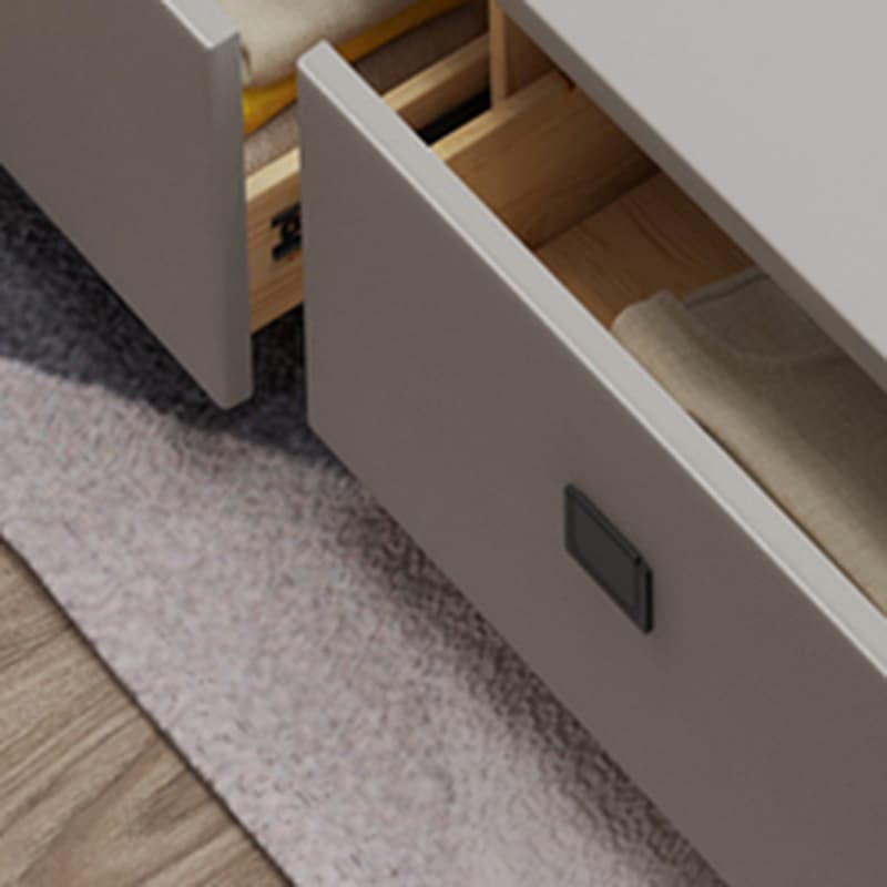 Light Gray Storage Included with 3 Storage Boxes Pine Wood Panel Headboard and Sponge Upholstery