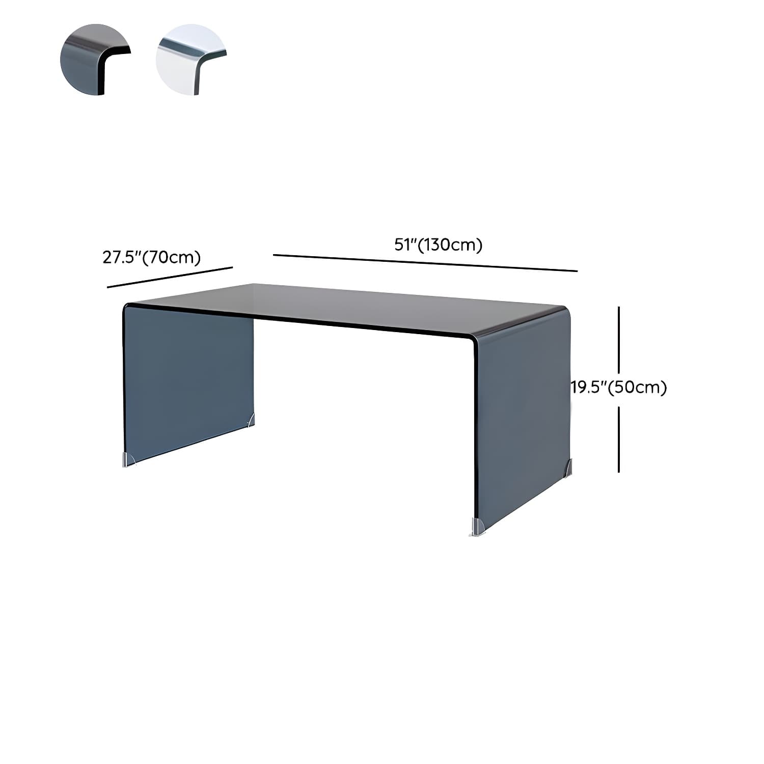 Modern Glass Coffee Table with Transparent Rectangular Top & Sleek Sled Base - image 16