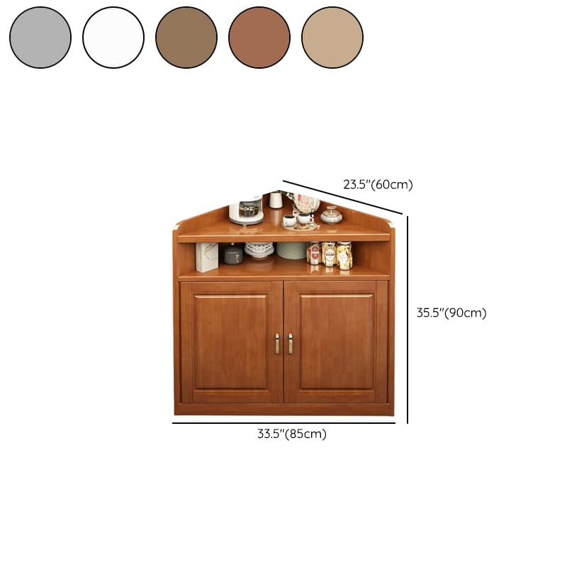 Independent Corner Utility Storage Cabinet in Cocoa/Gray/White with Grip Bars, 2 Exterior Shelves and 2 Cabinets/1 Cabinet in a Trendy Style, Glass-panel Door Included/Not Included - image 14