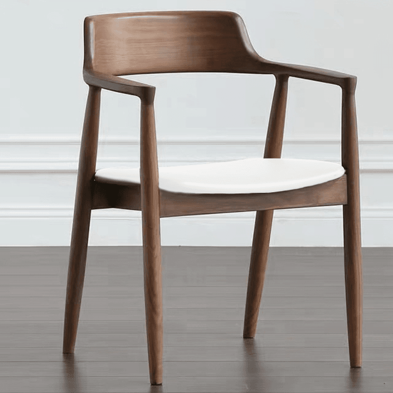 Casual Timber Sepia/Natural Finish Cushion Arm Chair with Low Back & Arms