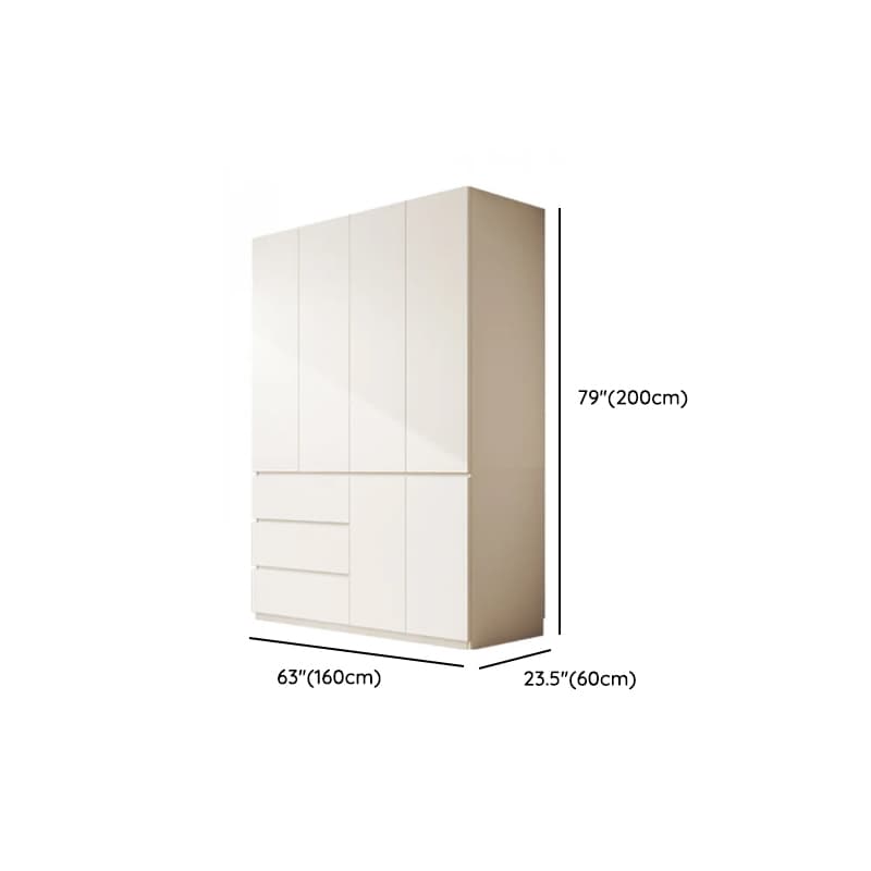 White Modern Simple Style Manufactured Wood Wardrobe Armoire with Soft Close Drawer, Soft Close Door, Interior Shelves, and Hanging Rod - image 14