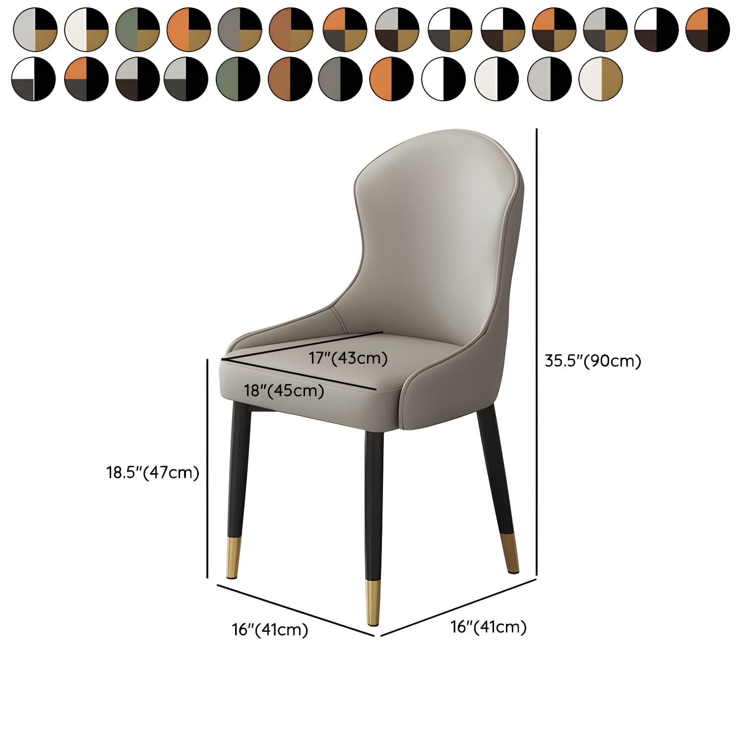 Wingback Faux Leather Side Chair with Metal Legs and Upholstered Seat for Kitchen & Dining - image 22