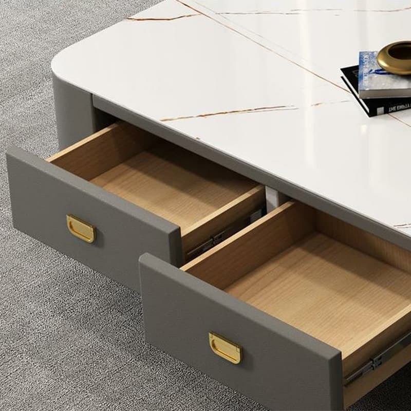 Modern Oblong Stone Coffee Table with Water and Scratch Resistant - image 16