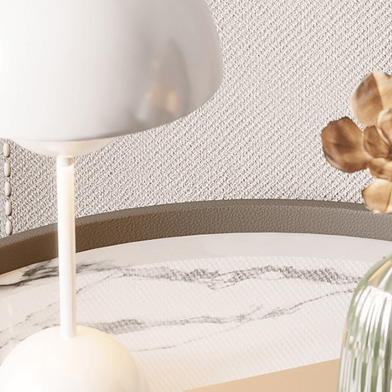 Minimalist 2 Tiers Round Nightstand with Stone Countertop - image 10