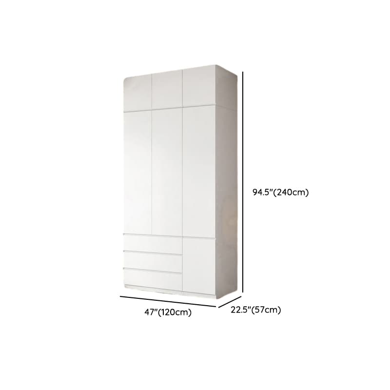 White Contemporary Alloy Cabinet Armoire with 3/6/9 Drawers, Flexible Shelf, and Hanging Rod - image 25
