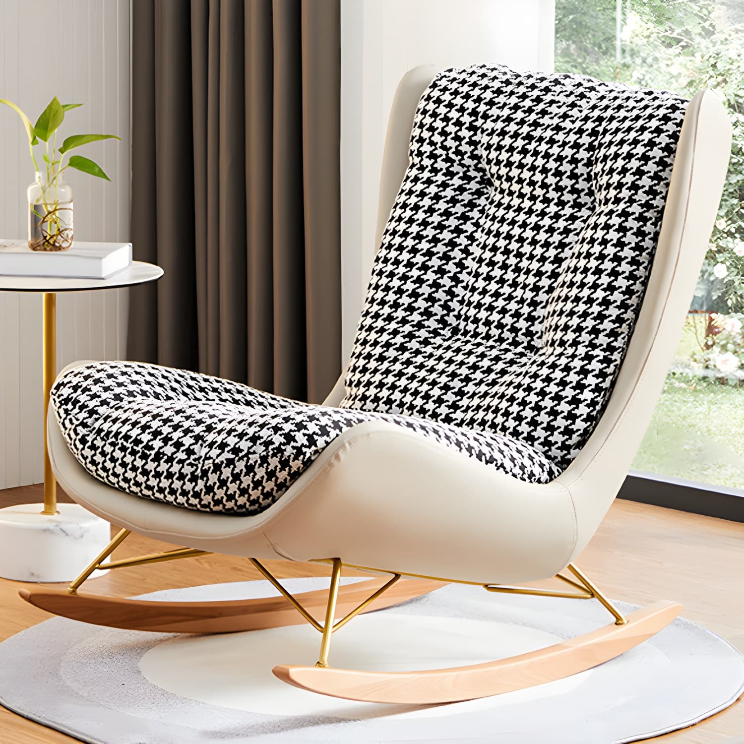 Modern Upholstered Metal Rocking Chair for Chic and Comfortable Seating Experience - image 12