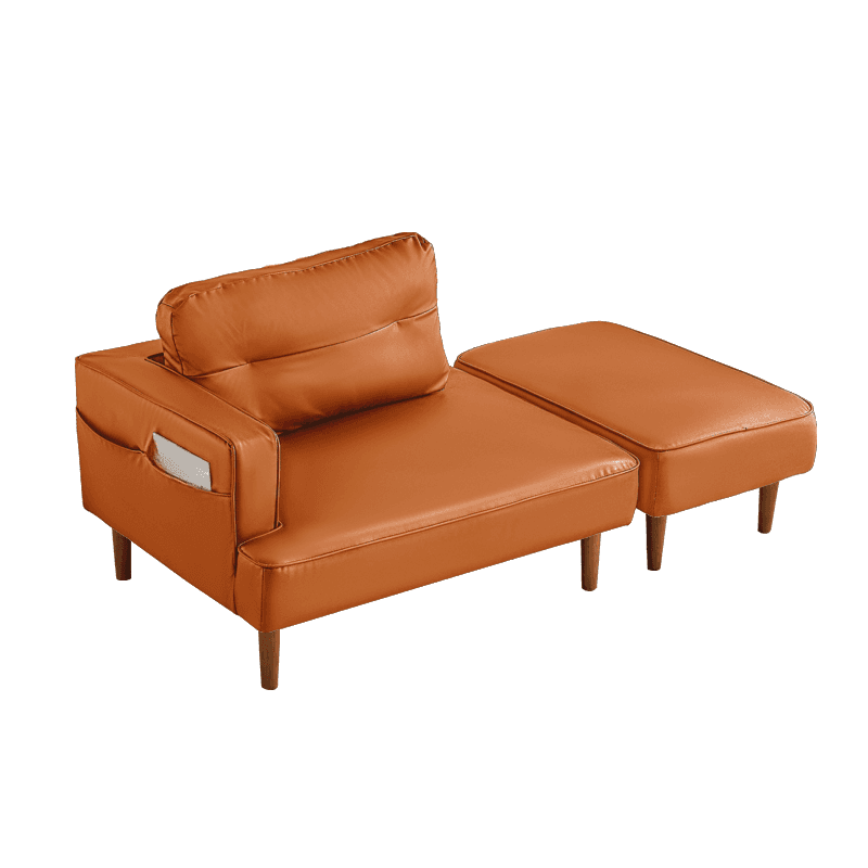 Contemporary Modern Solid Color Scratch-immune Standard Sofa/Loveseat/Single Sofa in Gray/Sage/Sepia for 2 People with Receptacle and Ottoman - image 6