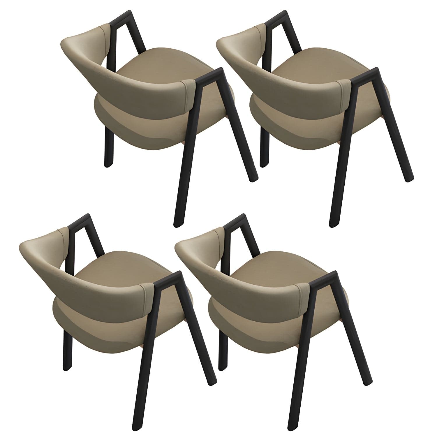 Contemporary Open Back Arm Chair Matte Finish Upholstered Dining Chair - image 7