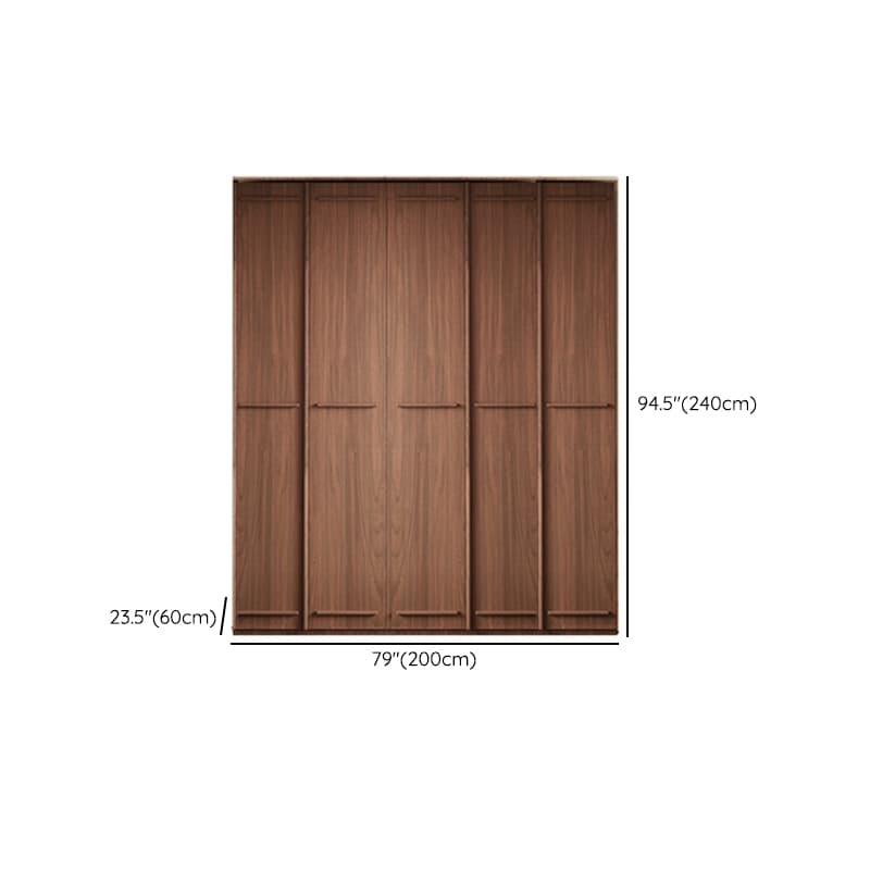 Simplistic Wood Color Timber Wardrobe Closet with Soft Close Door, Interior Shelves, and Hanging Rod - image 25
